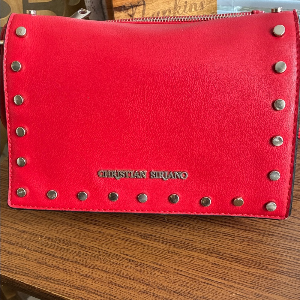 Christian Siriano Bold Red Studded Bag
